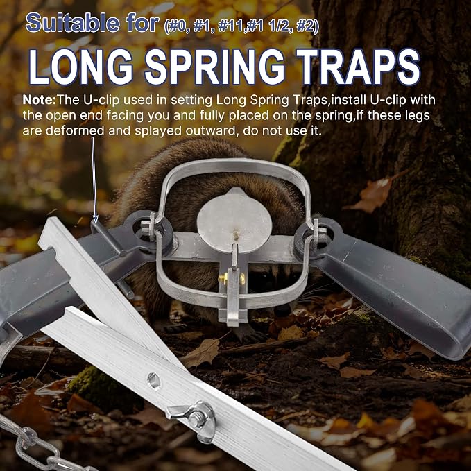 Body Grip and Long Spring Trap Setting Tool - 17" Spring Compression Setter Tongs with Adjustable Pivot for #110 - #220 Bodygrip, #0 - #2, #11 Longspring (A)