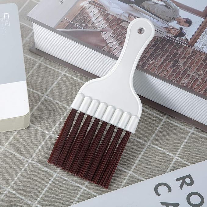 Boao 4 Packs Coil Brush Air Conditioner Condenser Refrigerator Cleaning HVAC Coil Cleaner Small Plastic Whisk Brush (Brown)