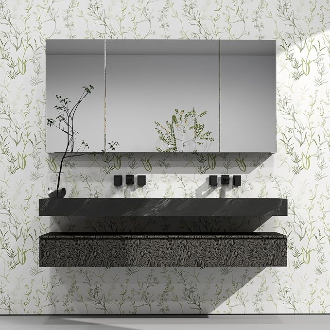 Timeet Floral Peel and Stick Wallpaper Botanical Wildflower Self Adhesive Wall Paper Removable Plant Vine Contact Paper for Living Room Bedroom Accent Decor 17.3" x 400"