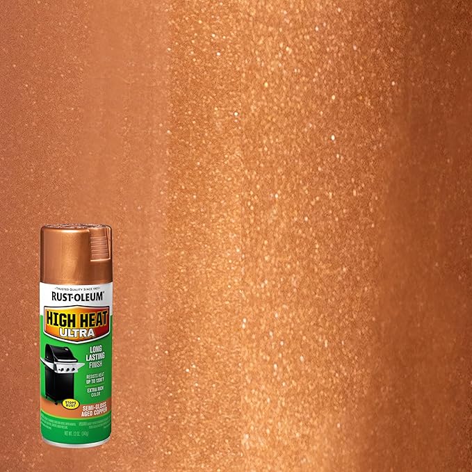 Rust-Oleum 241232 High Heat Ultra Spray Paint, 12 oz, Aged Copper