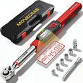 3/8" Digital Angle Torque Wrench, 2-44 Ft.lb, ±2% Accuracy, 8pcs | Electronic Torque Wrench with 0.1° Angle Mode, LED Display, Buzzer Alerts for Automotive, Motorcycle & Engine Repair