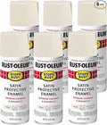 Rust-Oleum 7758830-6PK Stops Rust Spray Paint, 12 oz, Satin Almond, 6 Pack
