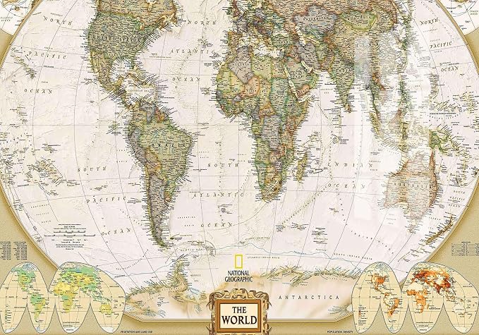 Jdayda World Map Wallpaper Mural for Nursery Kids Room Large | 149"x107" Wall Mural for Bedroom Living Room