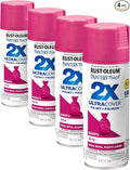 Rust-Oleum 334087 Painter's Touch 2X Ultra Cover Spray Paint, 12 oz, Satin Magenta (Pack of 4)