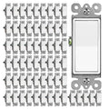 BESTTEN 60 Pack 3-Way Decorator Paddle Rocker Wall Light Switch, Single Pole or Three Way, 15A 120V/277V, On/Off Interrupter, UL Listed, White
