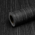 Black Grasscloth Peel and Stick Wallpaper Vintage Texture Removable Waterproof Wallpaper for Room Walls, Cabinets, Furniture, Drawers, Desk A Set of 15.7"x1200"