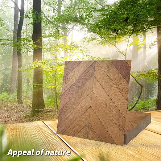 Art3d 10-Pack Herringbone Peel and Stick Vinyl Floor Tiles, 12" x 12" Self Adhesive Waterproof Wood Flooring Plank for Living Room, Kitchen, Bathroom, Bedroom, Cover 10 Sq. Ft, Brown