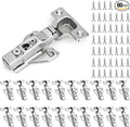 60 Pack 1/2'' Overlay Face Frame Soft Close Hidden Cabinet Hinges, 105 Degree 3D Adjustable Clip On Plate Concealed Kitchen Cupboard Door Hinges with Screws