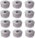 Stainless Steel 3600 Count Siding Nails, 15-Degree 2 Inch *.092 Wire Collated Coil Ring Shank Nails, Full Round Head Galvanized Siding Nailer Attachment Replacement Parts