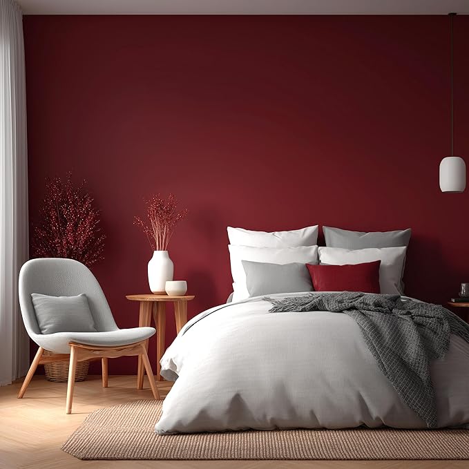 EVOLVE Interior Paint & Primer, Eggshell (Burgundy), 5 Gallon – One-Coat Coverage, Excellent Hide, Low VOC, Low Odor, Washable Paint for Walls, Doors & Trim