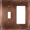 ENERLITES Combination Toggle Switch & Decorator Receptacle Metal Wall Plate, Stainless Steel 201 Outlet Cover, Corrosion-Resistant, Standard Size 2-Gang 4.50" x 4.57", 771131-AC, Antique Copper
