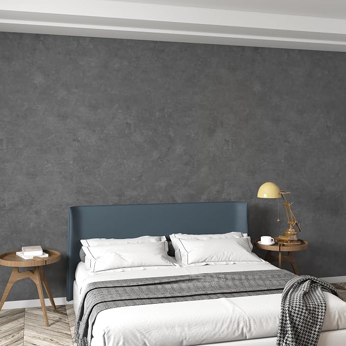3yecao 16"×118" Thick Grey Concrete Wallpaper Peel and Stick Waterproof Glossy Textured Gray Concrete Contact Paper Vinyl Wrap Self Adhesive Cement Tile Sticker for Countertops Kitchen Bedroom Walls