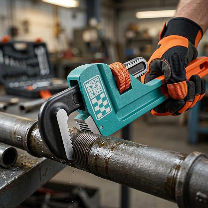 Heavy Duty Pipe Wrench, 12" Adjustable Straight Plumbing Wrench, High Drop-Forged jaws, Professional Pipeline Tool for Water Pipe Fittings, Mechanical assembly, Workshop Operations