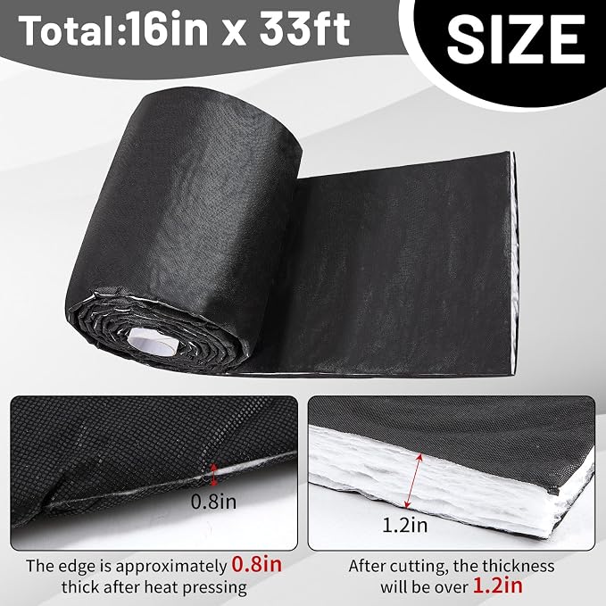 16in x 33ft Van Insulation, Soundproof Thermal Barrier for Camper Van Conversions for Various Sizes of Rvs and Trucks