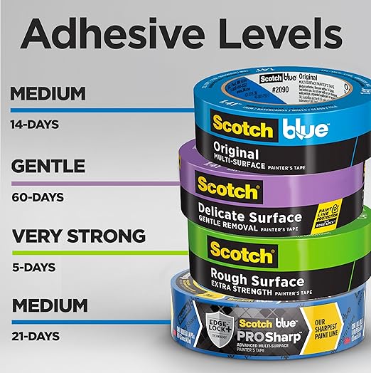 ScotchBlue Original Multi-Surface Painters Tape, 2 Inch Wide (1.88 in. x 60 Yds), 6 Rolls Blue Paint Tape Protects Surfaces & Removes Easily, Masking Tape for Indoor and Outdoor Use (2090-48TP6)