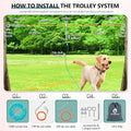 Professional Dog Runner Trolley System，Heavy Duty & Adjustable 150ft Dog Zip Line with 10ft & 15ft Tie Out for Large Dogs Up to 250lbs, Chew Proof Dog Run Cable for Yard, Camping & Outdoor Adventure