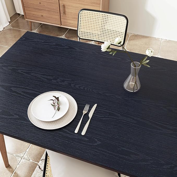 WESTICK Wood Contact Paper for Countertops Desk Navy Peel and Stick Wood Wallpaper Self Adhesive Contact Paper Wooden Vinyl Wrap for Table Cabinets Walls Camper Dark Wooden Wallpaper 15.8" x 78"