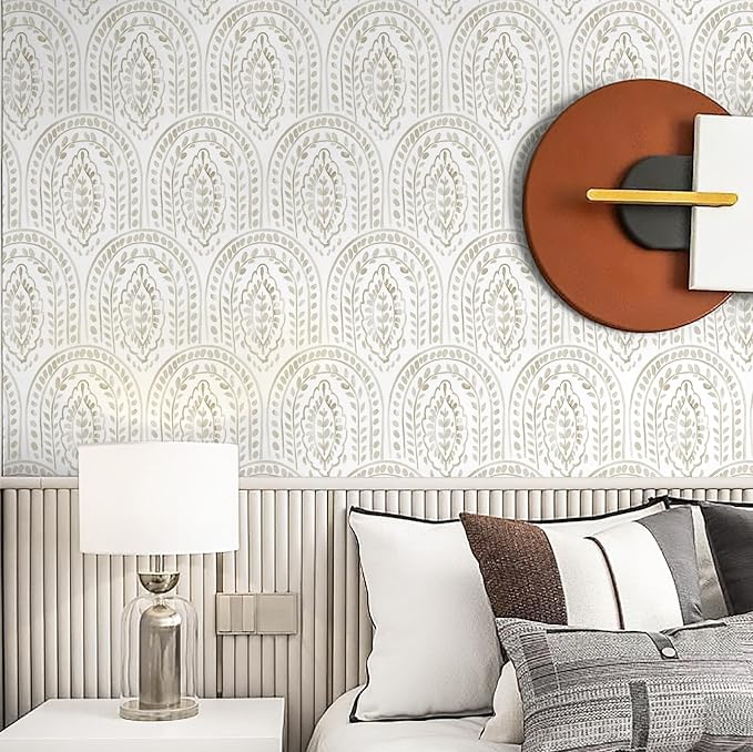EeeComing Boho Peel and Stick Wallpaper - Modern Peel and Stick Removable Contact Paper Self Adhesive Wallpaper for Bedroom and Bathroom - Cabinet Shelf Liner Vinyl 197"x17.3