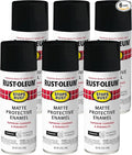 Rust-Oleum 369178-6PK Stops Rust Spray Paint, 12 oz, Matte Peppercorn, 6 Pack