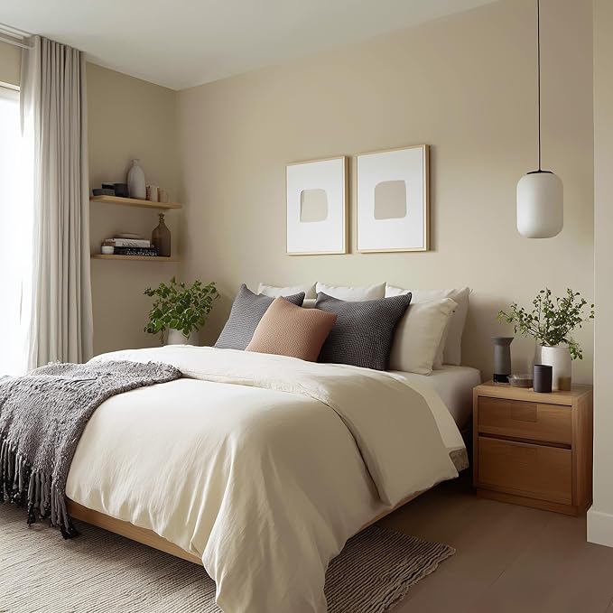 EVOLVE Paint & Primer: Environment-friendly, Low Sheen with One-coat Coverage for Interior & Exterior surfaces (Vanilla White, 1-Gallon)