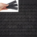 Wenqik 100 Strips Dollhouse Roof Shingles 4.25 x 1.14 Inches Each Mini Fish Scale Wooden Dollhouse Miniature Roofing for 1: 12 Scale Doll House Projects DIY Miniature Landscapes (Black)
