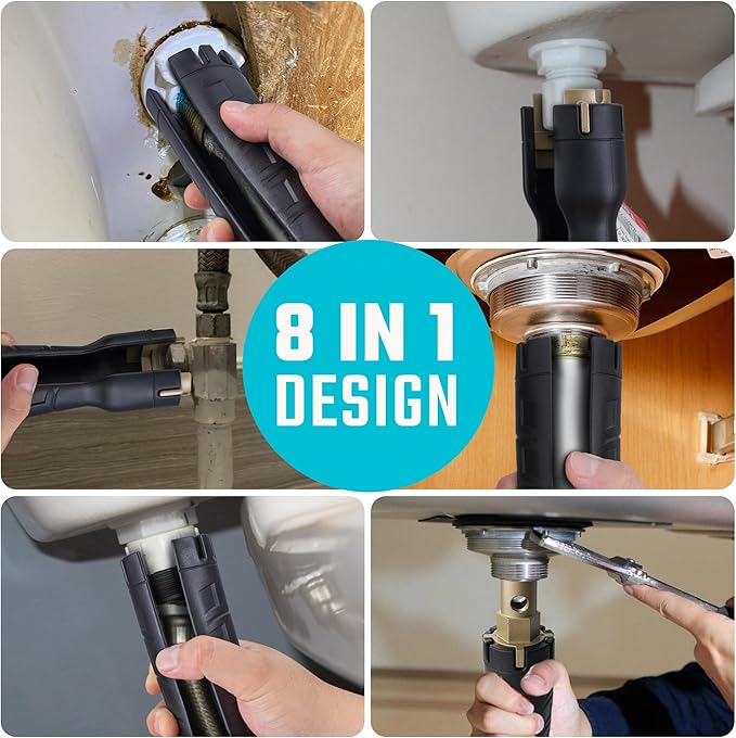 DURATECH Faucet Wrench, Sink Wrench, 8 in 1 Plumbing Wrench, Faucet Installation and Removal Tool for Plumbing Repair