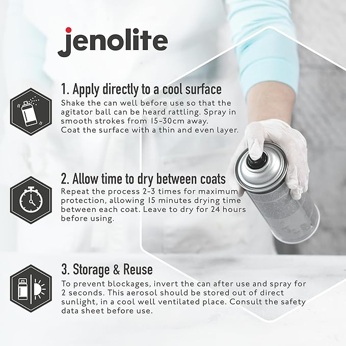 JENOLITE Rust Shield Aerosol - Anti Rust Spray, Protection Against Rust & Corrosion for Automotive and Metal - 3x400ml (3x13.5 fl oz)