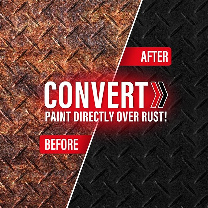 2 in 1 Rust Converter & Metal Primer, 35 oz Black Rust Reformer Paint for Metal, Frame, Trailer, Truck, Car Chassis, Heat-Resistant Rust Encapsulator & Inhibitor with Long-Term Protection,Matte Black