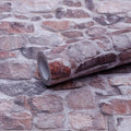 Stone Brick Wallpaper Peel and Stick Self-Adhesive Removable Vinyl Wallpaper Pink Faux 3D Stone Look Wall Paper 15.7" X 118"