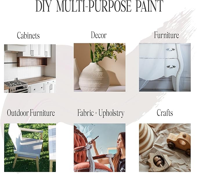 Vintiques Chalk & Mineral Paint, Shabby, 32oz - Matte Finish- Easy Application for DIY Projects - Furniture, Wood, Metal, Home Decor and More - includes color card