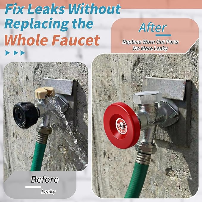 Outdoor Faucet Repair Kit, ASSE 1019-A Metal Vacuum Breaker and Handle Kit, Anti Siphon Frostproof Valve Replacement, Wall Hydrant Fix for Leaks and Frozen Pipes, Outside Faucet Repair
