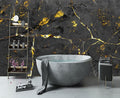 YIHWM-Peel and Stick Black and Gold Marbled Wallpaper Abstraction Art Mural | Tear-resistant,with a substantial feel;Will not be damaged during repositioning.Bathroom,Bedroom wallpaper.S-80"x58"