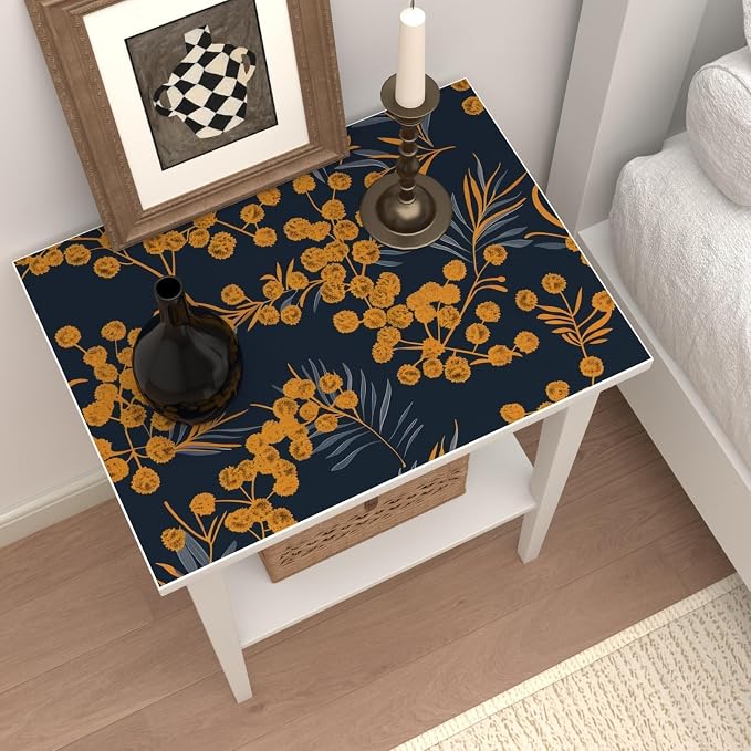 Dark Gold Floral Leaf Vintage Wallpaper Peel and Stick 17.5" × 393" | Self Adhesive/Removable/Waterproof/Thick Vinyl Contact Paper for Bathroom Bedroom Shelf Cabinet Drawer,Prepasted,Easy Peel