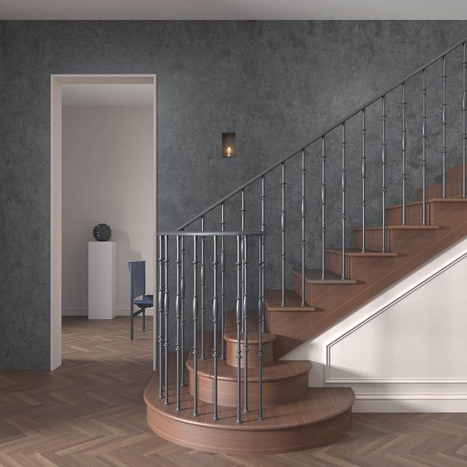 3yecao Big Roll Wide Thick Grey Peel and Stick Concrete Cement Wallpaper | 31"×591"Large Size Glossy Waterproof Gray Concrete Contact Paper Vinyl Wrap Self Adhesive Stickers for Bedroom Bathroom Walls