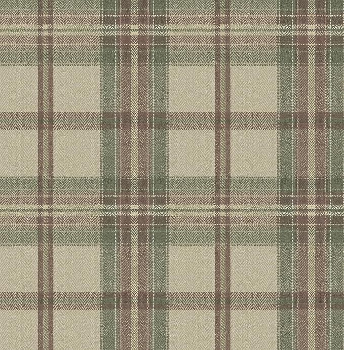 NextWall Harry & Grace Herringbone Plaid Premium Matte Non-Woven Peel and Stick Wallpaper (Clay & Sage)
