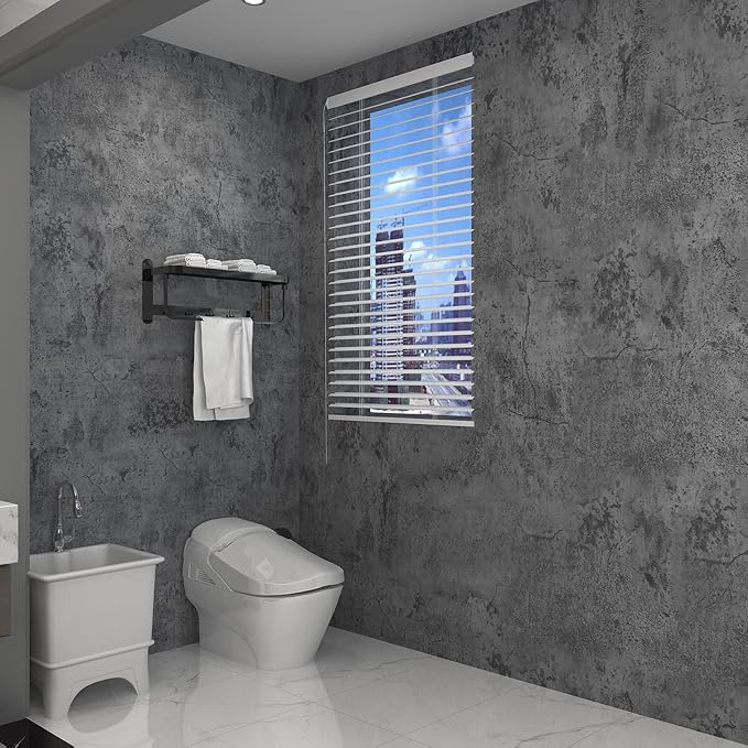 3yecao 48"×79" Wide Thick Dark Blue Grey Cracked Concrete Wallpaper Peel and Stick Waterproof Gray Concrete Contact Paper Vinyl Industrial Cement Wall Sticker for Countertops Desk Kitchen