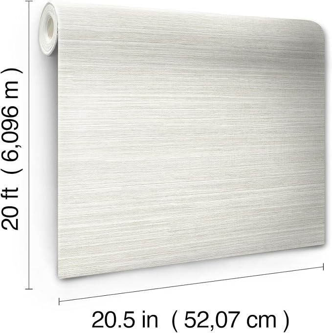 York Wallcoverings PSW1279RL White Cattail Weave Peel and Stick Wallpaper