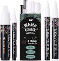 Mr. Pen- Liquid Chalk Marker Pen, 4 Pack, Assorted Size Tip, White Non-Toxic Odorless Chalk Markers, Reversible Chisel & Bullet Tip, Ideal for Non-Porous Chalkboards, Chalkboard Vinyl, Glass & Metal