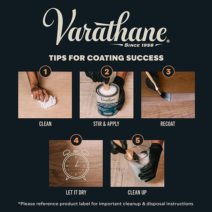 Varathane Water-Based Crystal-Clear Ultimate Polyurethane | Interior Wood Protection | Fast Dry Time | Easy Clean Up | Gloss | Quart