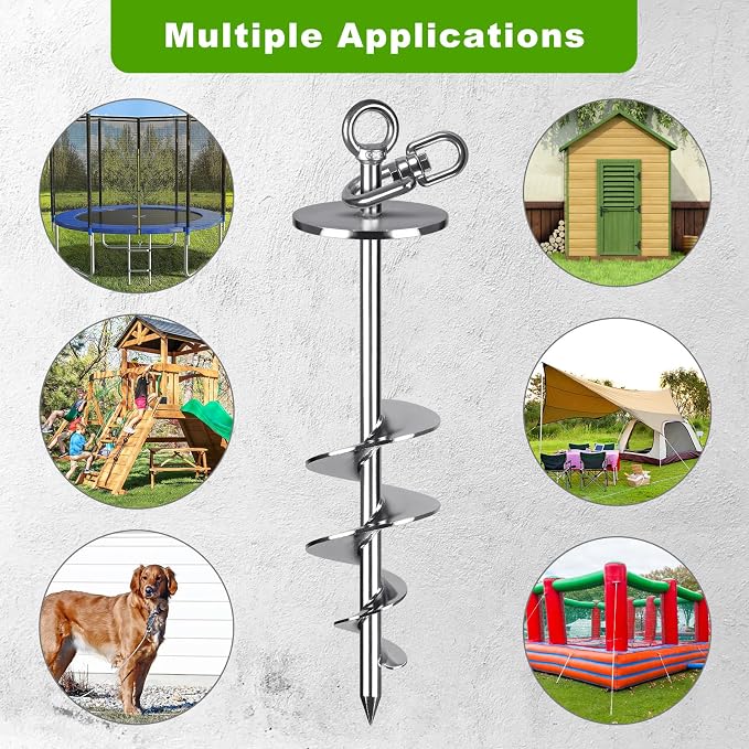SELEWARE Dog Tie Out Cable and Stake, Dog Anchor with 30FT Heavy Duty Cable | 17" Long Anti-Rust Heavy Duty Dog Stake for Large Dogs up to 220 lbs, Easy Install with Twist Rod for Yard, Camping Outside