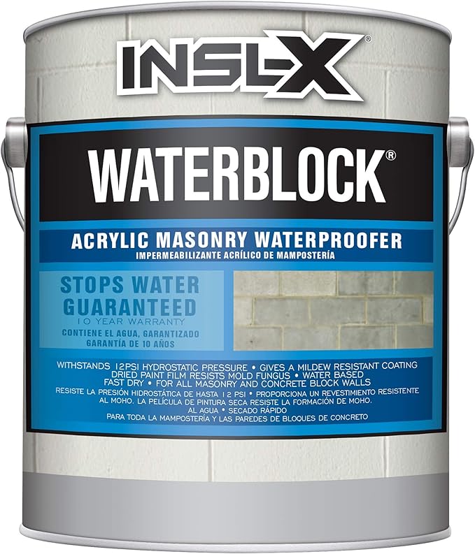 INSL-X WaterBlock Acrylic Masonry Waterproofer Paint, White, 1 Gallon