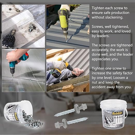 Metal Roofing Screws 10 x 1-1/2 inch, Gray Hex Head Sheet Metal Roof Screw with EPDM Washer for Corrugated Roofing (250Pcs)