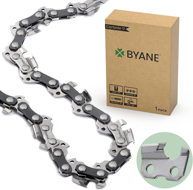BYANE 20-Inch Carbide Chainsaw Chain .325" Pitch .050" Gauge 81 Drive Links | Fits Stihl MS261, MS271, MS290 Farm Boss, and MS291