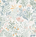 Fititem Floral Peel and Stick Wallpaper Boho Modern Wall Paper 17.3”×591” | Wildflower Self Adhesive Contact Paper for Cabinet Fun Nature Removable Waterproof Wallpaper for Bathroom Kids Bedroom Decor