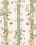 BOKEBEVE Boho Floral Peel Stick Wallpaper Beige Pink 17.5 x 393.5In | Extra Long Leaf Contact Paper Modern Wall Paper for Bedroom Accent Walls Laundry Nursery Pantry Renter Friendly Removable