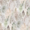 RoomMates RMK12331PLW Taupe Watercolor Tree Mosaic Peel and Stick Wallpaper, Beige/Grey