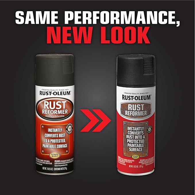 Rust-Oleum 248658 Stops Rust Reformer Spray Paint, 10.25 oz, Matte Black
