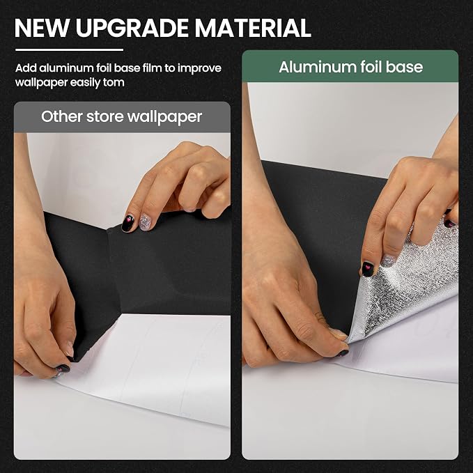Peel and Stick Wallpaper Black Contact Paper for Cabinets and Drawers | 15.7" x 118" Removable Wall Paper Self Adhesive Vinyl Film Roll Easy to Apply Bathroom Home Decor Counter Top Covers