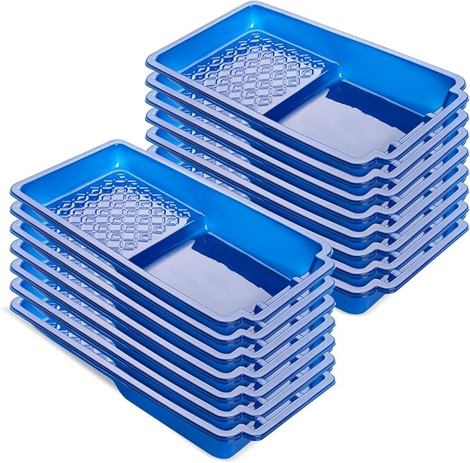 Mister Rui 4 Inch Paint Tray Liners, 15 Pack, Plastic Paint Trays, Small Paint Trays for Painting