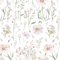 Floral Peel and Stick Wallpaper Boho Contact Paper 17.3"×197" | Self Adhesive Removable Wallpaper Pink Floral White Wildflowers Wall Paper for Bedroom Bathroom Art Deco Wallpapers Vinyl